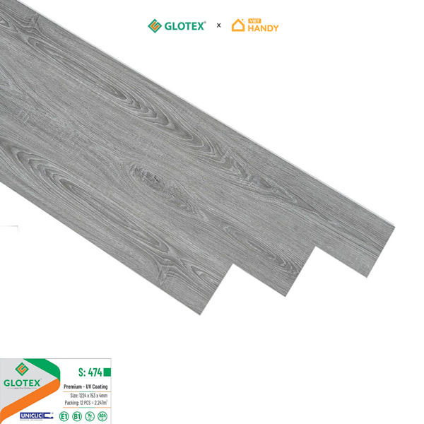 Sàn nhựa hèm khóa Glotex s474 4mm