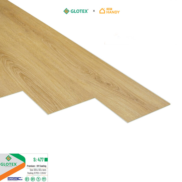 Sàn nhựa hèm khóa Glotex s477 4mm