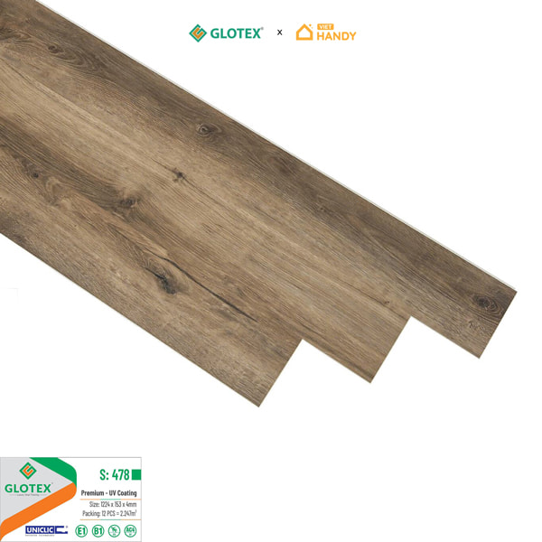 Sàn nhựa hèm khóa Glotex s478 4mm