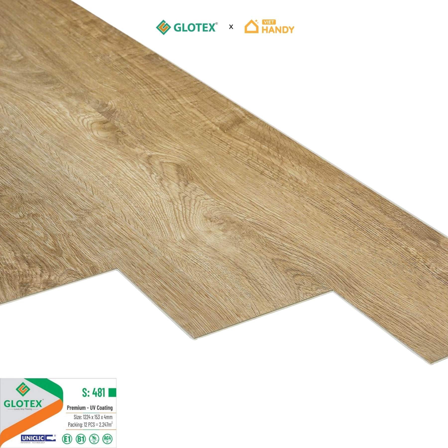 Sàn nhựa hèm khóa Glotex S481 4mm