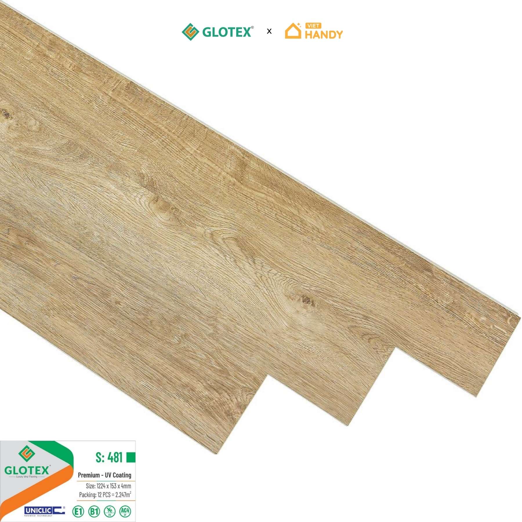 Sàn nhựa hèm khóa Glotex S481 4mm