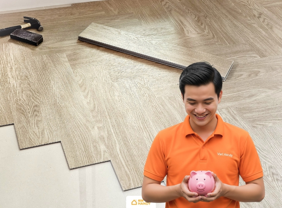 Thi công sàn nhựa giả gỗ là lựa chọn tiết kiệm chi phí