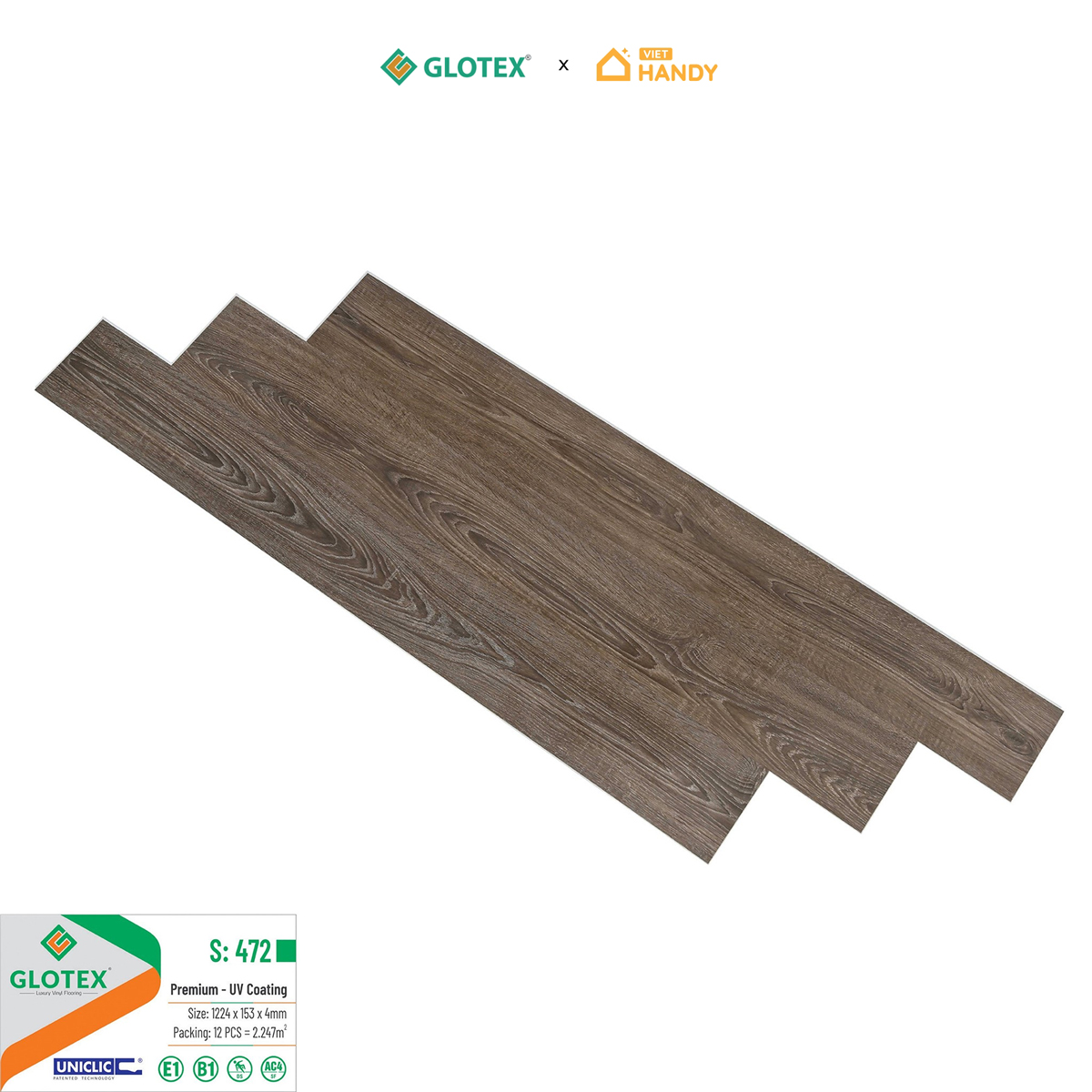 Sàn nhựa hèm khóa Glotex s472 4mm