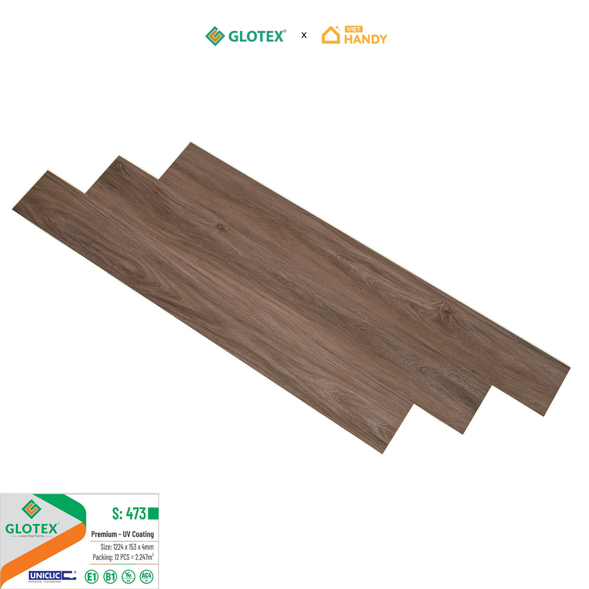 Sàn nhựa hèm khóa Glotex s473 4mm