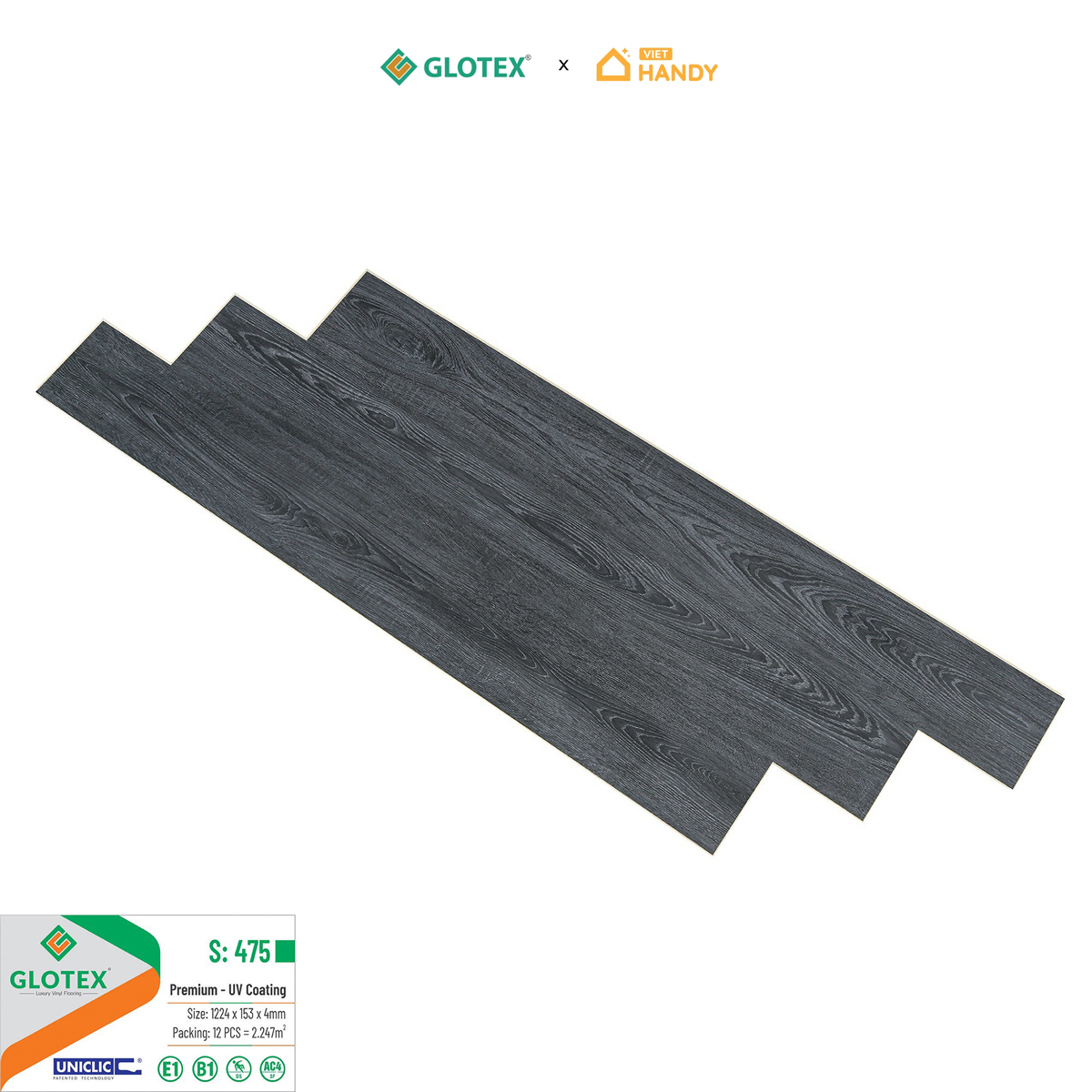 Sàn nhựa hèm khóa Glotex s475 4mm