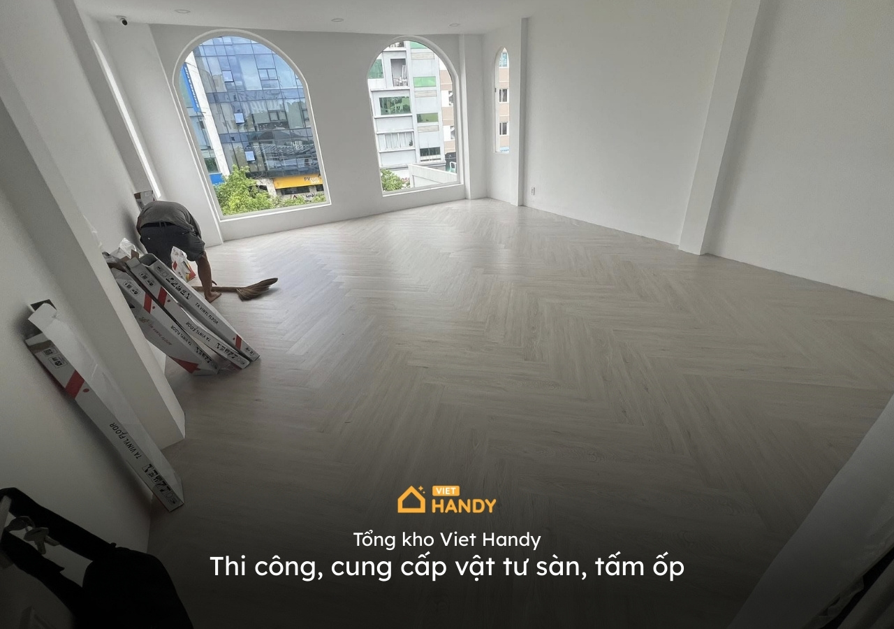 Tổng kho Viet Handy thi công và cung cấp vật tư sàn tấm ốp giá kho